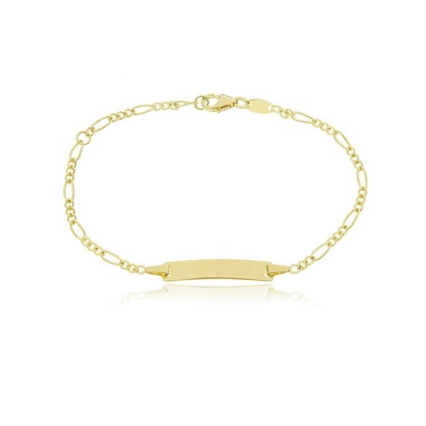 Bracciale Con Targhetta Oro Giallo 9kt Figaro