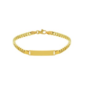 Bracciale Targhetta Oro Giallo 18kt Groumette