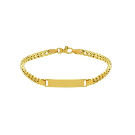 Bracciale Targhetta Oro Giallo 18kt Groumette