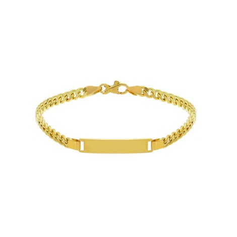 Bracciale Targhetta Oro Giallo 18kt Groumette