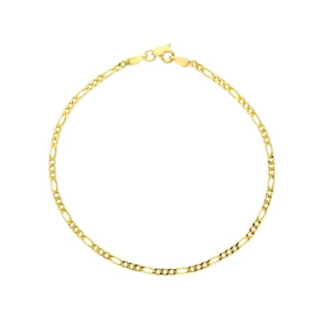 Bracciale Figaro Filo 0,60 Oro Giallo 9kt