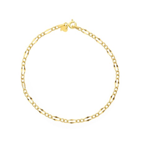 Bracciale Figaro Alternata 2/1 Oro Giallo 9kt