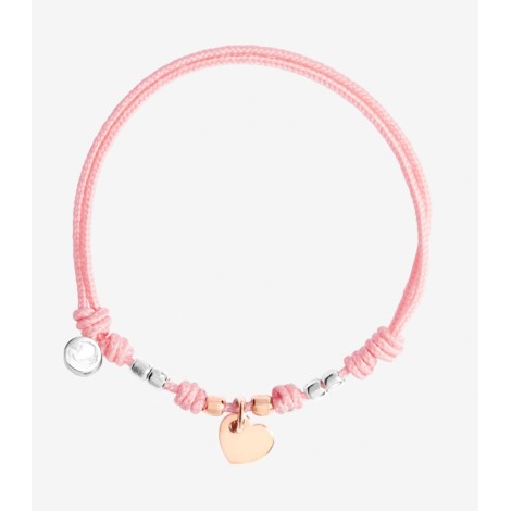 Bracciale Dodo Charm Mini Cuore Cordino Rosa