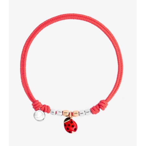 Bracciale Dodo Charm Mini Coccinella Cordino Rosso