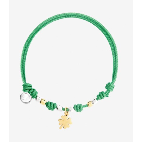 Bracciale Dodo Charm Mini Quadrifoglio Cordino Verde