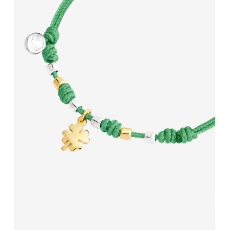 Bracciale Dodo Charm Mini Quadrifoglio Cordino Verde