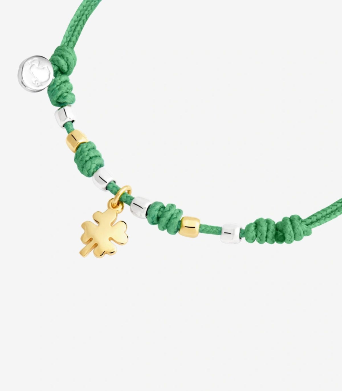 Bracciale Dodo Charm Mini Quadrifoglio Cordino Verde MiRaggi