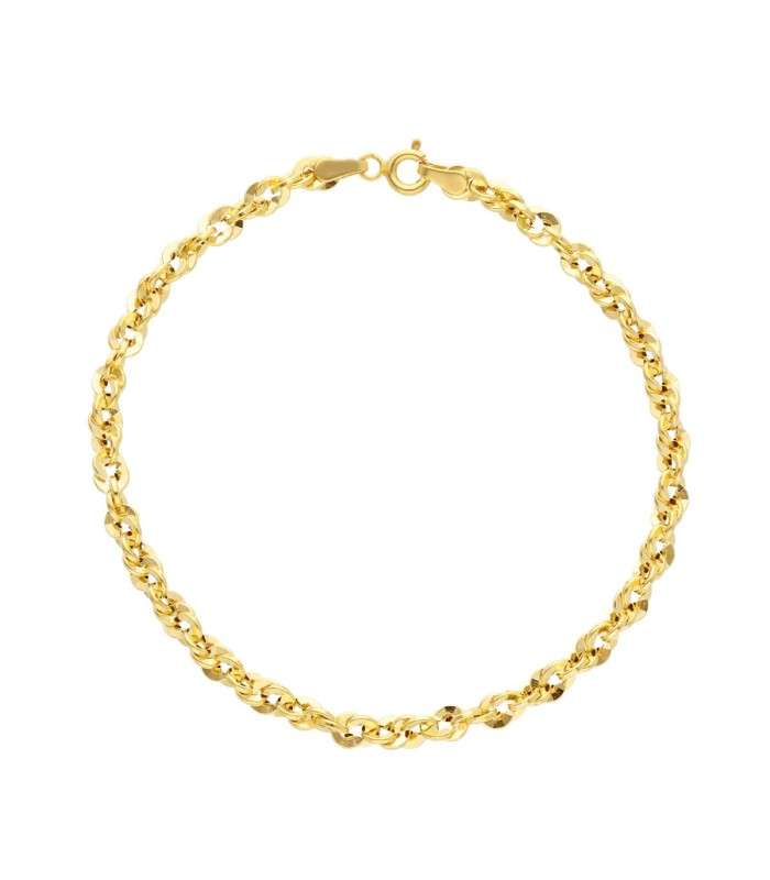 Bracciali Bracciale maglia figaro con Greca da Uomo in Oro 18 Carati Lunghezza: 21 cm Misura o modello: Filo 120 5,6g