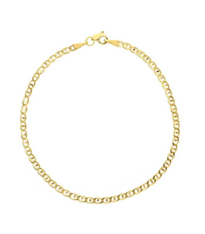 Bracciale Oro 10k Bracciale Catena Mariner In Oro Giallo 10K - Vero Oro Solido, Lunghezza 7 Pollici, Stile Classico Bracciale Oro Mariner - Foto 11