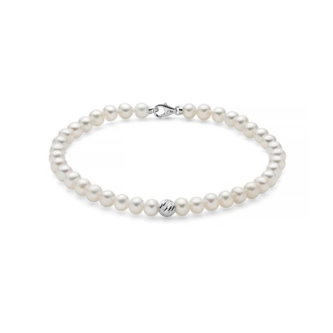 Bracciale Miluna Oro Bianco 9kt e Filo Di Perle PBR3545BX