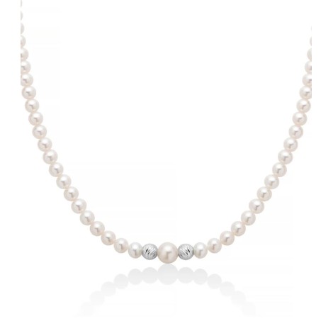 Collana Miluna Oro Bianco 9kt e Filo Di Perle PCL6456BX