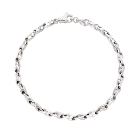 Bracciale Tubetti Oro Bianco 9kt Spessa