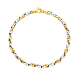 Bracciale Tubetti Oro Bicolore 9kt Spesso