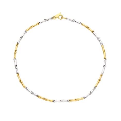 Bracciale Tubetti Oro Bicolore 9kt Alternata 2/2