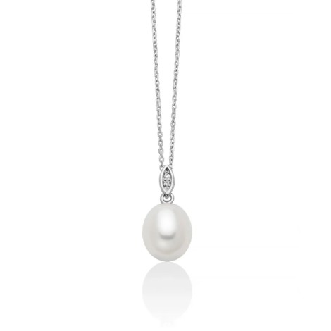 Collana Miluna Oro Bianco 9kt e Filo Di Perle PCL6511X