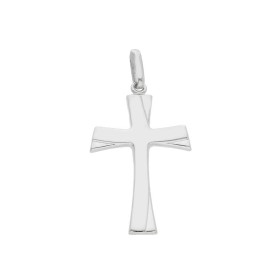 Ciondolo Croce Oro Bianco 18kt Bombata