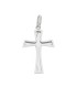 Ciondolo Croce Oro Bianco 18kt Bombata retro