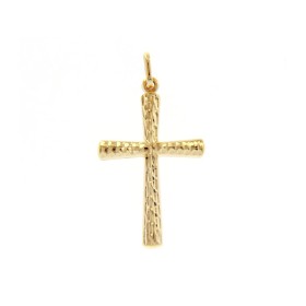 Ciondolo Croce Oro Giallo 9Kt Diamantata