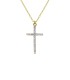Collana Croce Oro Giallo 9Kt e Zirconi