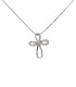 Collana Croce Oro Bianco 9Kt e Zirconi