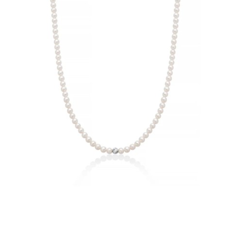 Collana Miluna Oro Bianco 9kt e Filo Di Perle PCL6535BX
