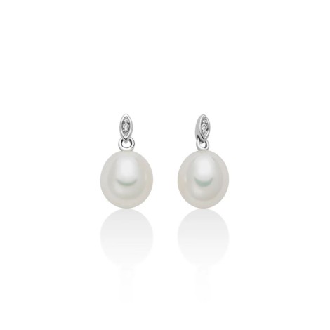 Orecchini Miluna Oro Bianco 9kt e Perle PER2721X