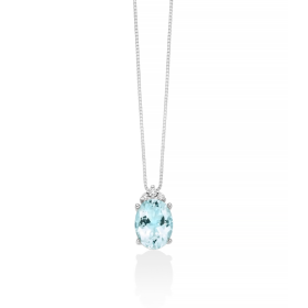 Collana Miluna Acquamarina Ovale e Diamanti CLD4725