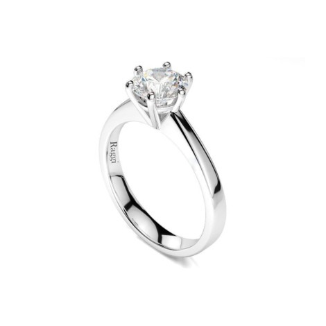 Anello Solitario Oro 18Kt Diamante Certificato IGI
