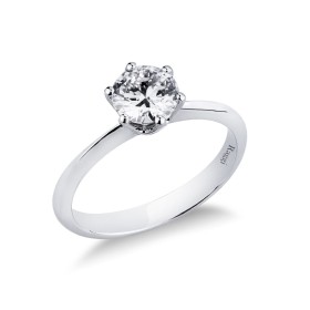 Anello Solitario Oro 18Kt Diamante Certificato GIA