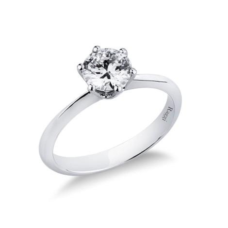 Anello Solitario Oro 18Kt Diamante Certificato GIA