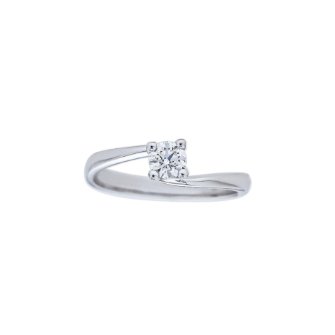 Anello Solitario Contrariè Oro 18Kt Diamante Certificato
