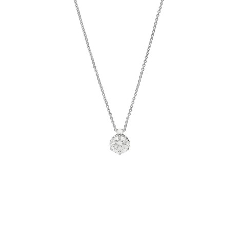 Collana Punto Luce Oro Bianco 18kt Diamante Certificato