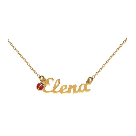 Collana con Nome Coccinella Oro Giallo