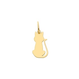 Ciondolo Gatto Oro Giallo 18kt Piatto