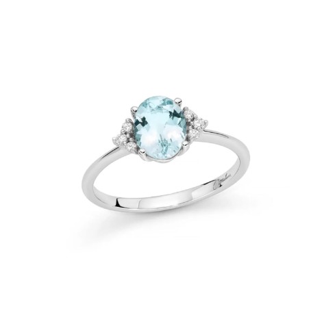 Anello Miluna Oro Bianco Acquamarina e Diamanti LID3767