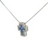 Collana Croce Oro Bianco 18kt  Zaffiri 0,34ct Diamanti 0,12ct