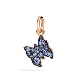 Ciondolo Dodo Farfalla Preziosa Zaffiri Azzurri