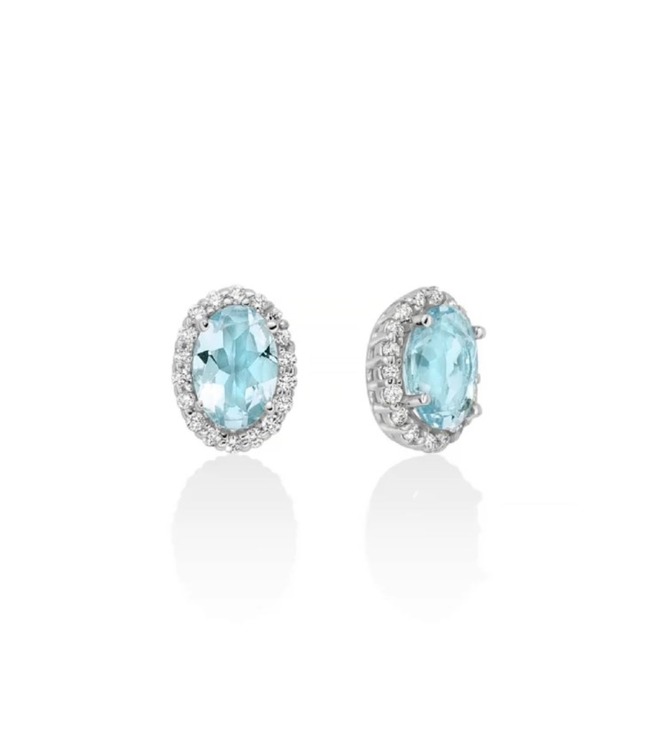 Orecchini pendenti in stile art déco con acquamarina blu chiaro naturale certificata da 1,6 ct, argento sterling 925, oro 9 ct, 14 ct, 18 ct, 22 ct, 14 k, 18 k e 22 k. - Italia