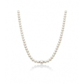 Collana Miluna Oro Bianco 18kt e Filo Di Perle PCL6567