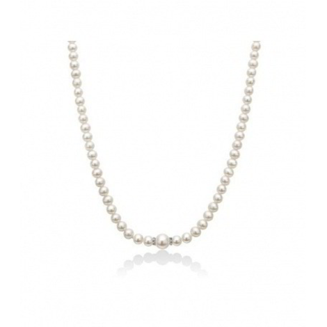 Collana Miluna Oro Bianco 18kt e Filo Di Perle PCL6567
