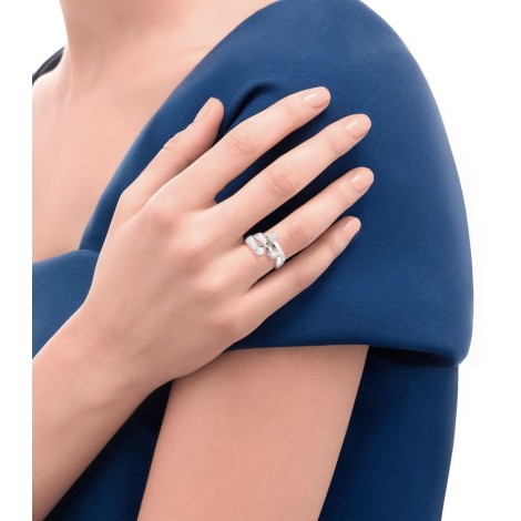 Anello Recarlo Trilogy Eternity Oro bianco 18kt e Diamanti