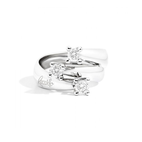 Anello Recarlo Trilogy Eternity Oro bianco 18kt e Diamanti