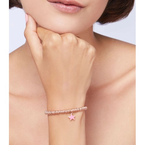 Charm Dodo Stellina Oro Rosa 9kt Rosa Fluo