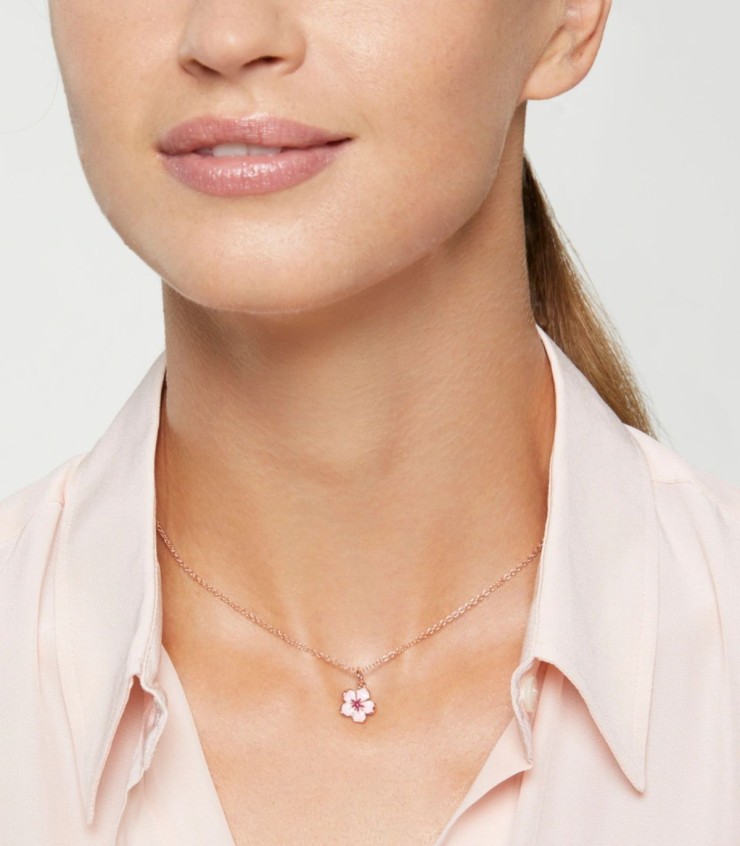 Braccialetto in argento Sterling 925 con fiori di ciliegio, per donne e ragazze, con ciondolo a forma di fiore di Sakura, regalo estivo