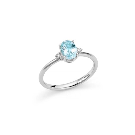 Anello Miluna Oro Bianco 9kt Topazio e Diamanti LID3750X
