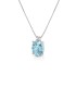 Collana Topazio Azzurro e Diamanti 0,02ct in Oro Bianco 9kt