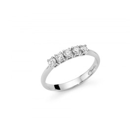 Anello Fedina Miluna Oro Bianco 18kt Cinque Diamanti 0,35ct