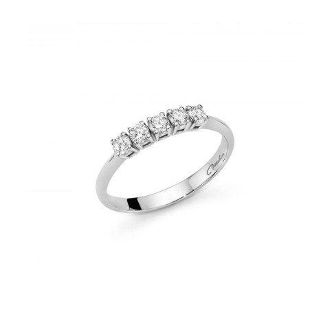 Anello Fedina Miluna Oro Bianco 18kt Cinque Diamanti 0,35ct