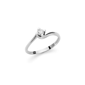 Anello Solitario Miluna Contrariè Oro Bianco 18kt e Diamante LID5180