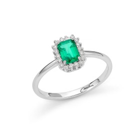 Anello Miluna Smeraldo e Diamanti Oro Bianco 18kt LID3675